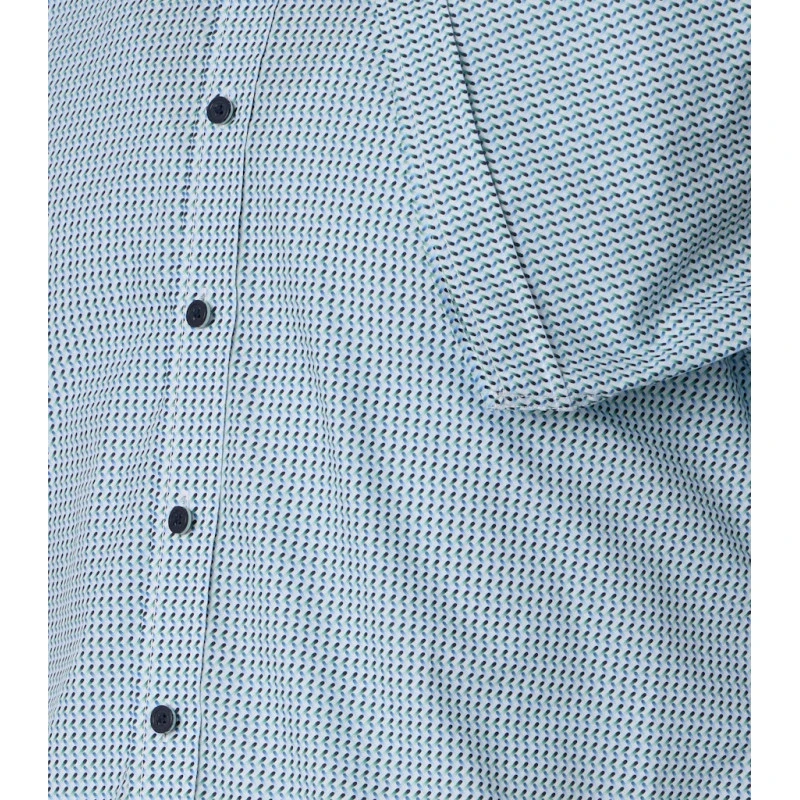 Casamoda Korte Mouw Shirt | Groen Blauw Print | www.pietkoopmans.nl
