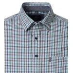 Casamoda Korte Mouw Shirt | Groen Taupe Print | www.pietkoopmans.nl