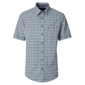 Casamoda Korte Mouw Shirt | Groen Taupe Print