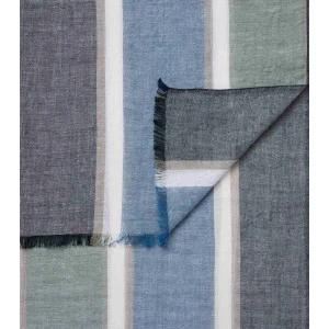 Casamoda Katoenen Shawl | Groen Gestreept