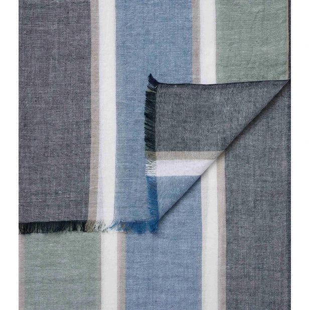 Casamoda Katoenen Shawl | Groen Gestreept | www.pietkoopmans.nl