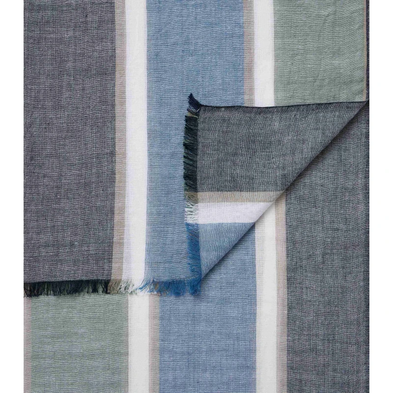 Casamoda Katoenen Shawl | Groen Gestreept | www.pietkoopmans.nl