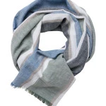 Casamoda Katoenen Shawl | Groen Gestreept | www.pietkoopmans.nl