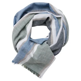 Casamoda Katoenen Shawl | Groen Gestreept