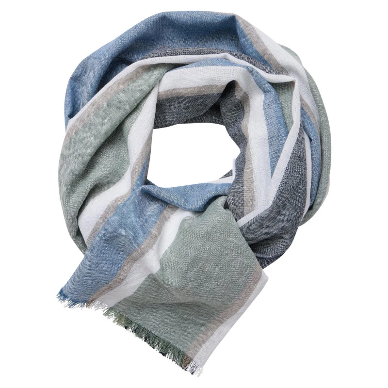 Casamoda Katoenen Shawl | Groen Gestreept | www.pietkoopmans.nl