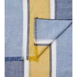 Casamoda Katoenen Shawl | Geel Gestreept
