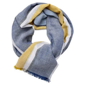 Casamoda Katoenen Shawl | Geel Gestreept
