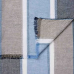 Casamoda Katoenen Shawl | Blauw Beige Gestreept | www.pietkoopmans.nl