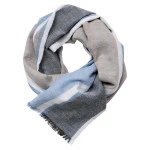 Casamoda Katoenen Shawl | Blauw Beige Gestreept | www.pietkoopmans.nl