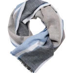 Casamoda Katoenen Shawl | Blauw Beige Gestreept | www.pietkoopmans.nl