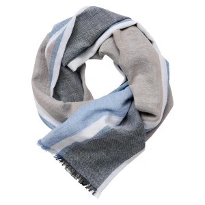 Casamoda Katoenen Shawl | Blauw Beige Gestreept