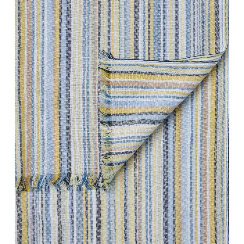 Casamoda Katoenen Shawl | Geel Camel Gestreept | www.pietkoopmans.nl