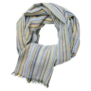Casamoda Katoenen Shawl | Geel Camel Gestreept