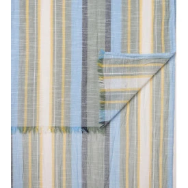 Casamoda Katoenen Shawl | Olijf Geel Gestreept