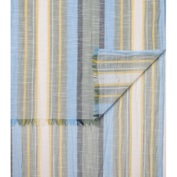 Casamoda Katoenen Shawl | Olijf Geel Gestreept | www.pietkoopmans.nl