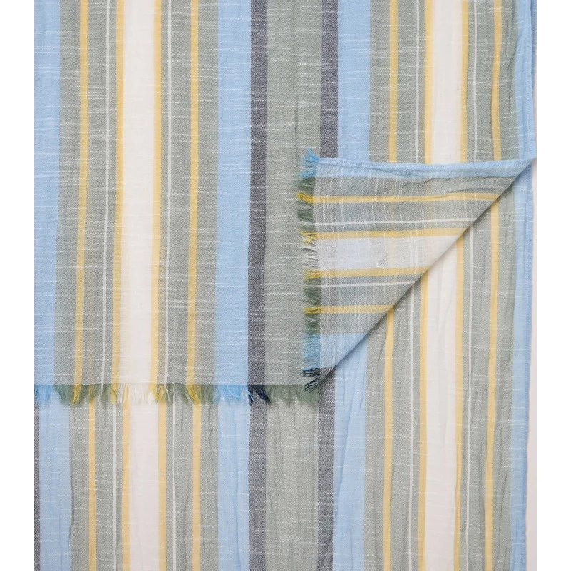Casamoda Katoenen Shawl | Olijf Geel Gestreept | www.pietkoopmans.nl
