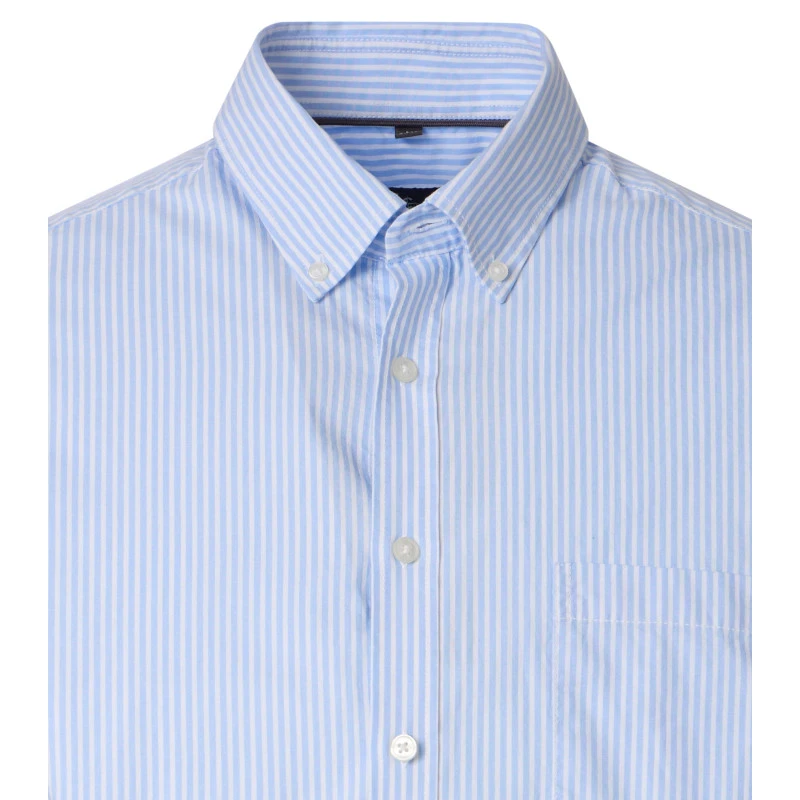 Casamoda Shirt | Lichtblauw Wit Gestreept | www.pietkoopmans.nl