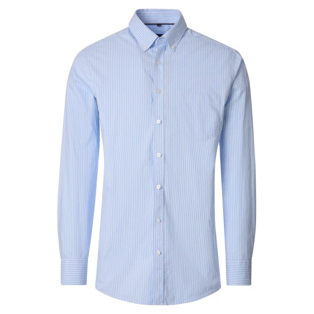 Casamoda Shirt | Lichtblauw Wit Gestreept | www.pietkoopmans.nl