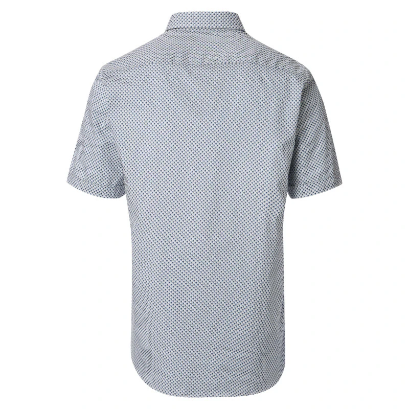 Casamoda Korte Mouw Shirt | Blauw Met Print | www.pietkoopmans.nl