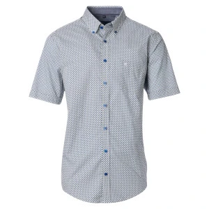 Casamoda Korte Mouw Shirt | Blauw Met Print