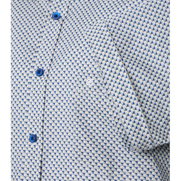 Casamoda Korte Mouw Shirt | Blauw Met Print | www.pietkoopmans.nl