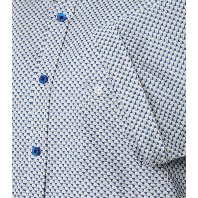 Casamoda Korte Mouw Shirt | Blauw Met Print | www.pietkoopmans.nl