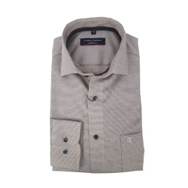 Casamoda Overhemd | Taupe Fijn Print