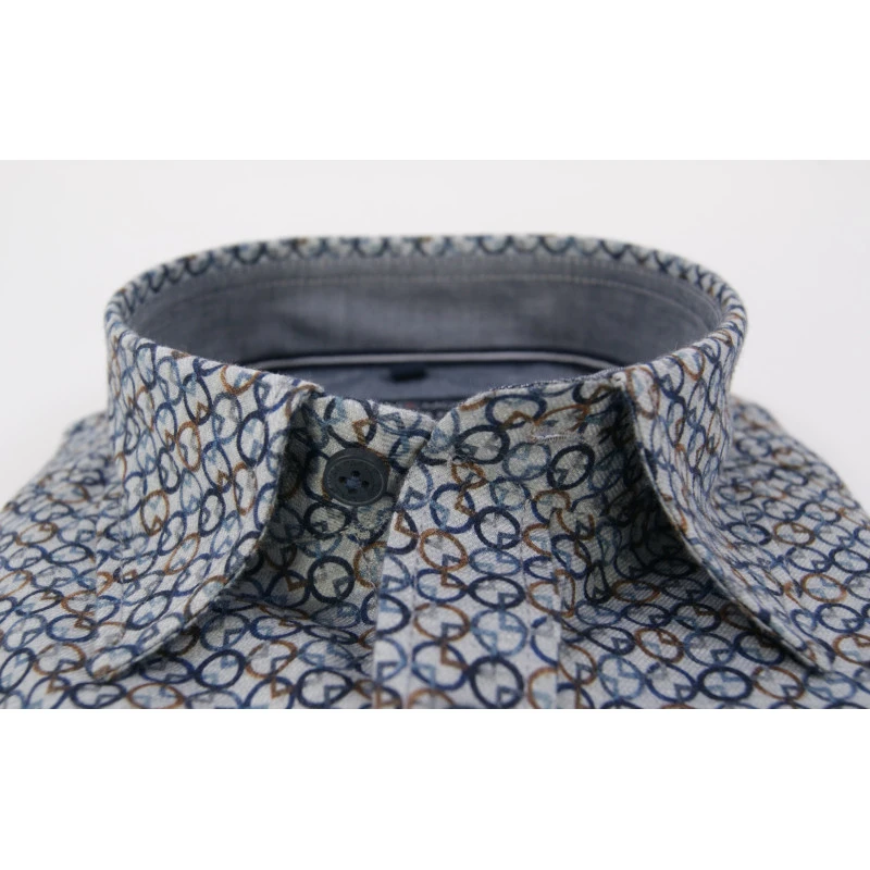 Casamoda Overhemd Softtouch | Ringen Blauw | www.pietkoopmans.nl