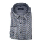 Casamoda Overhemd Softtouch | Ringen Blauw | www.pietkoopmans.nl
