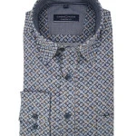 Casamoda Overhemd Softtouch | Ringen Blauw | www.pietkoopmans.nl