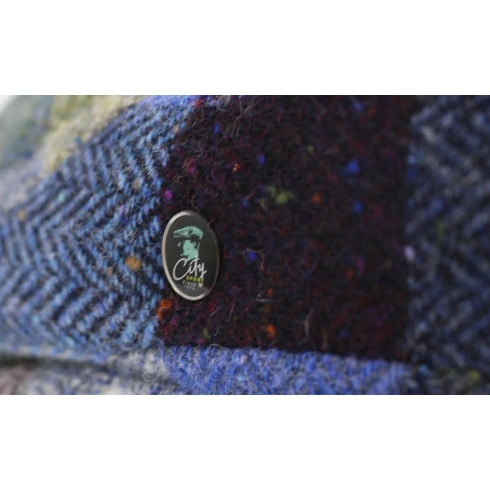City Sport Flat Cap | Shawl | Blauw Patchwork | www.pietkoopmans.nl