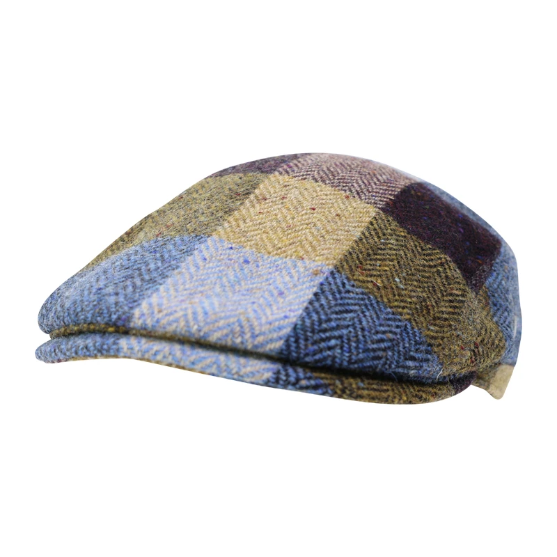 City Sport Flat Cap | Shawl | Blauw Patchwork | www.pietkoopmans.nl