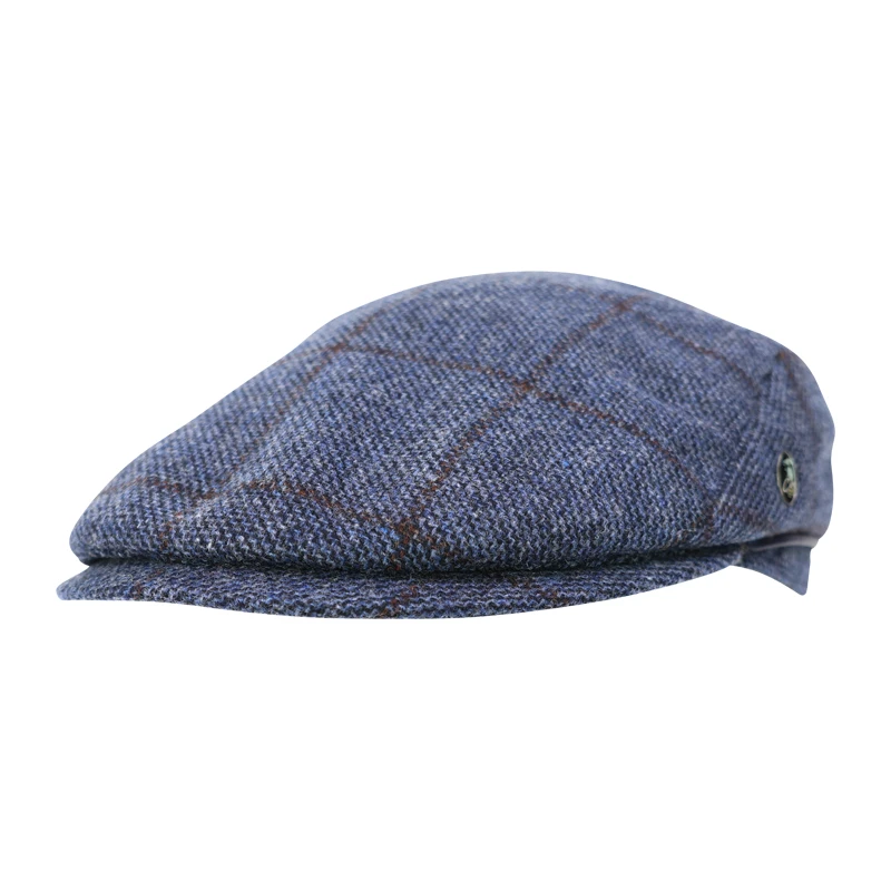 City Sport Flat Cap Cashmere | Blauw Geruit | www.pietkoopmans.nl