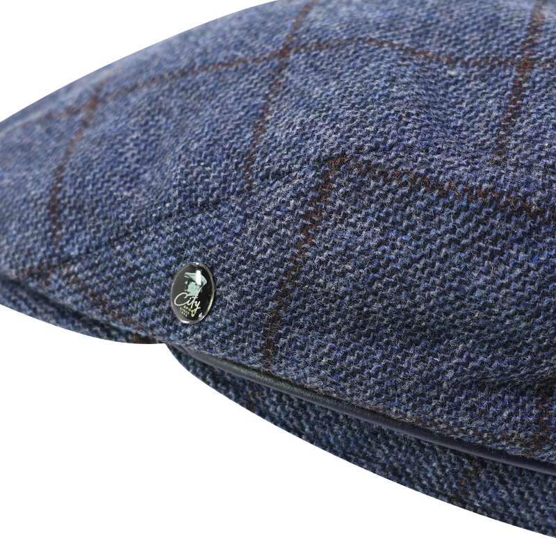 City Sport Flat Cap Cashmere | Blauw Geruit | www.pietkoopmans.nl