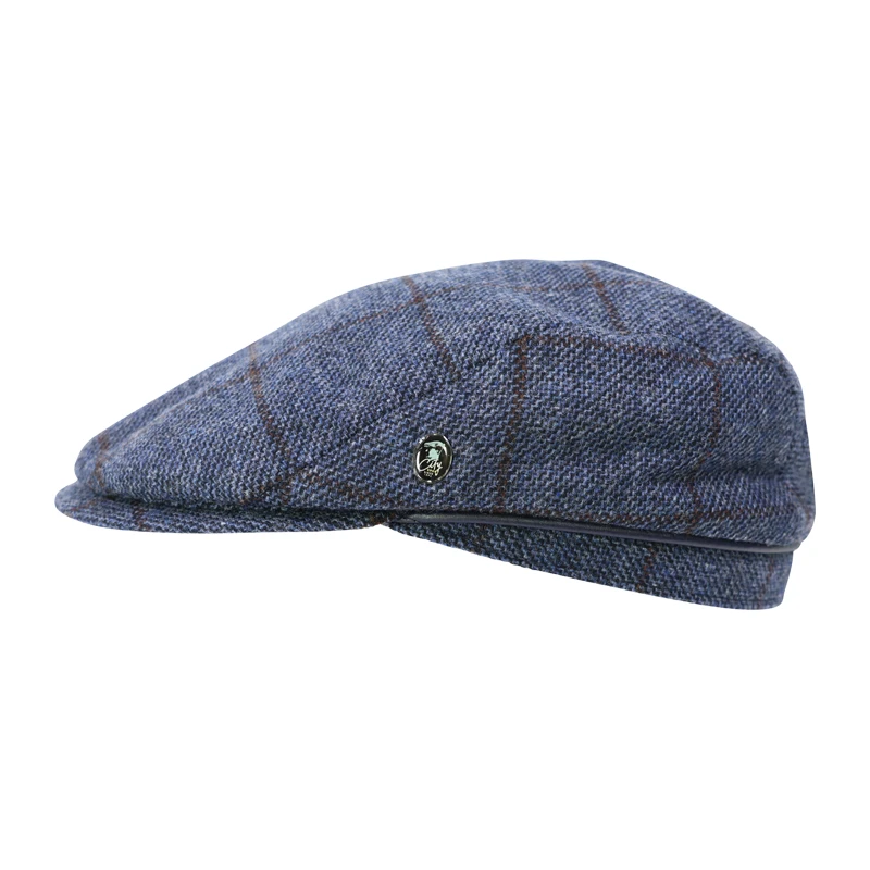 City Sport Flat Cap Cashmere | Blauw Geruit | www.pietkoopmans.nl