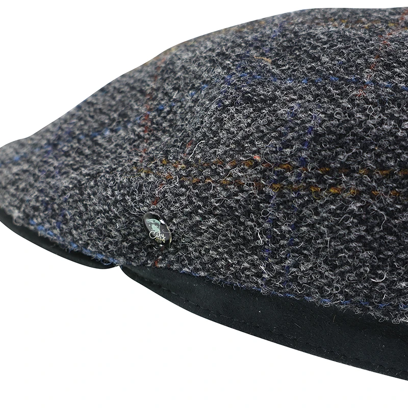 City Sport Flat Cap | Antraciet Harris Tweed | www.pietkoopmans.nl