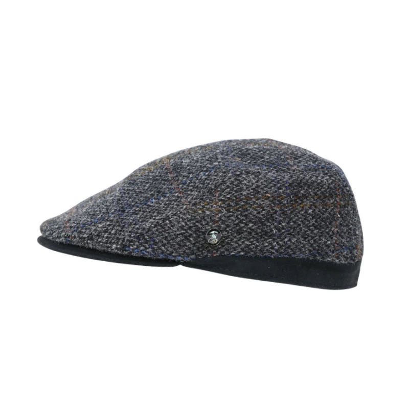 City Sport Flat Cap | Antraciet Harris Tweed | www.pietkoopmans.nl