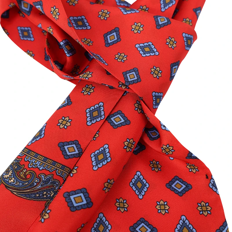 City Sport Zijde Shawl | Rood Blauw Print | www.pietkoopmans.nl