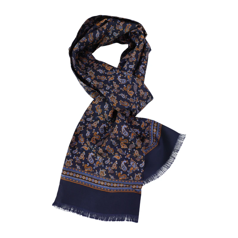 City Sport Zijde Shawl | Marine Paisley Print | www.pietkoopmans.nl