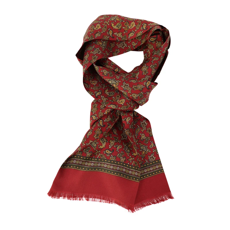 City Sport Zijde Shawl | Warm Rood Paisley | www.pietkoopmans.nl