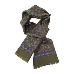 City Sport Zijde Shawl | Olijf Raf Paisley Print