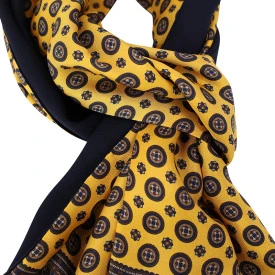 City Sport Zijde Modaal Shawl | Zwart Geel Print