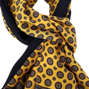 City Sport Zijde Modaal Shawl | Zwart Geel Print