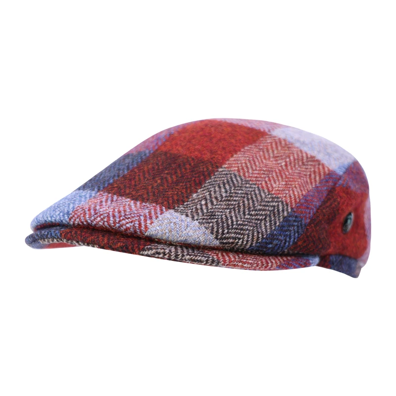 City Sport Flat Cap l | Lichtblauw Rood Geblokt | www.pietkoopmans.nl