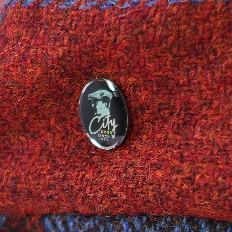 City Sport Flat Cap l | Lichtblauw Rood Geblokt | www.pietkoopmans.nl