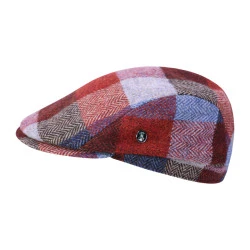 City Sport Flat Cap | Lichtblauw Rood Geblokt