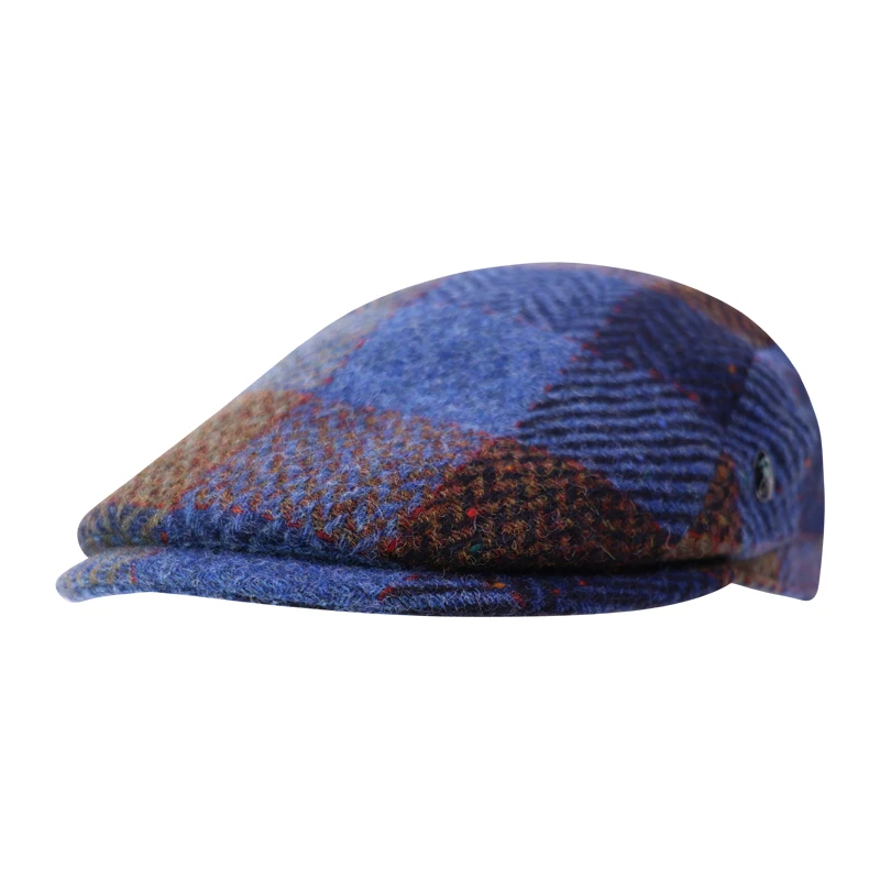 City Sport Winter Flat Cap | Blauw Olijf Geblokt | www.pietkoopmans.nl