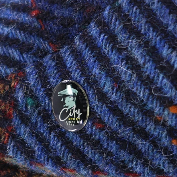 City Sport Winter Flat Cap | Blauw Olijf Geblokt | www.pietkoopmans.nl