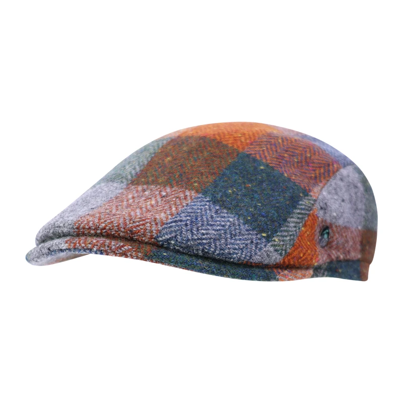 City Sport Flat Cap | Oranje Groen Geblokt | www.pietkoopmans.nl
