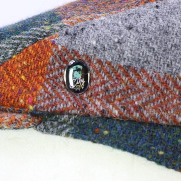 City Sport Flat Cap | Oranje Groen Geblokt | www.pietkoopmans.nl
